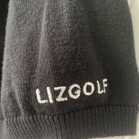 LizGolf Sweater (Medium) Black with White triangle pattern with one on sleeve - Picture 3 of 5
